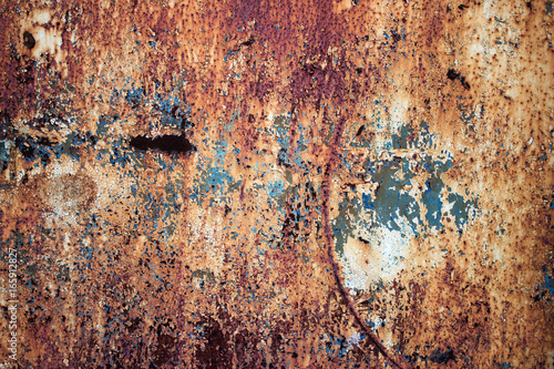 Old metal, rusty iron with a multicolored faded paint © dmitr1ch