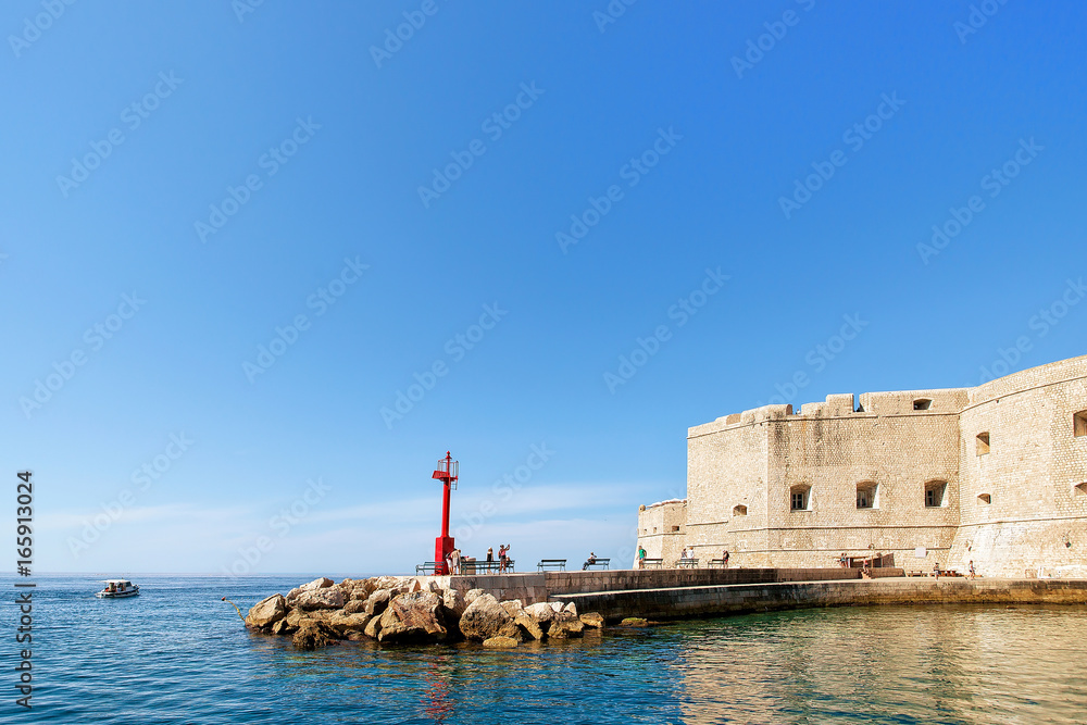 Dubrovnik Fortress in Adriatic Sea Croatia