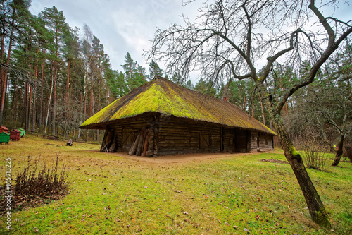 Old building in Ethnographic open air village near Riga Baltic