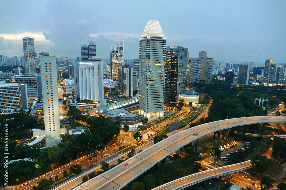 Vue aérienne de Singapour