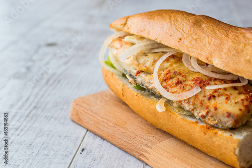 Turkish Balik Ekmek / Fish sandwich.