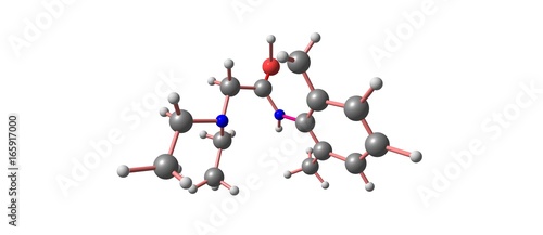 Lidocaine molecular structure isolated on white photo