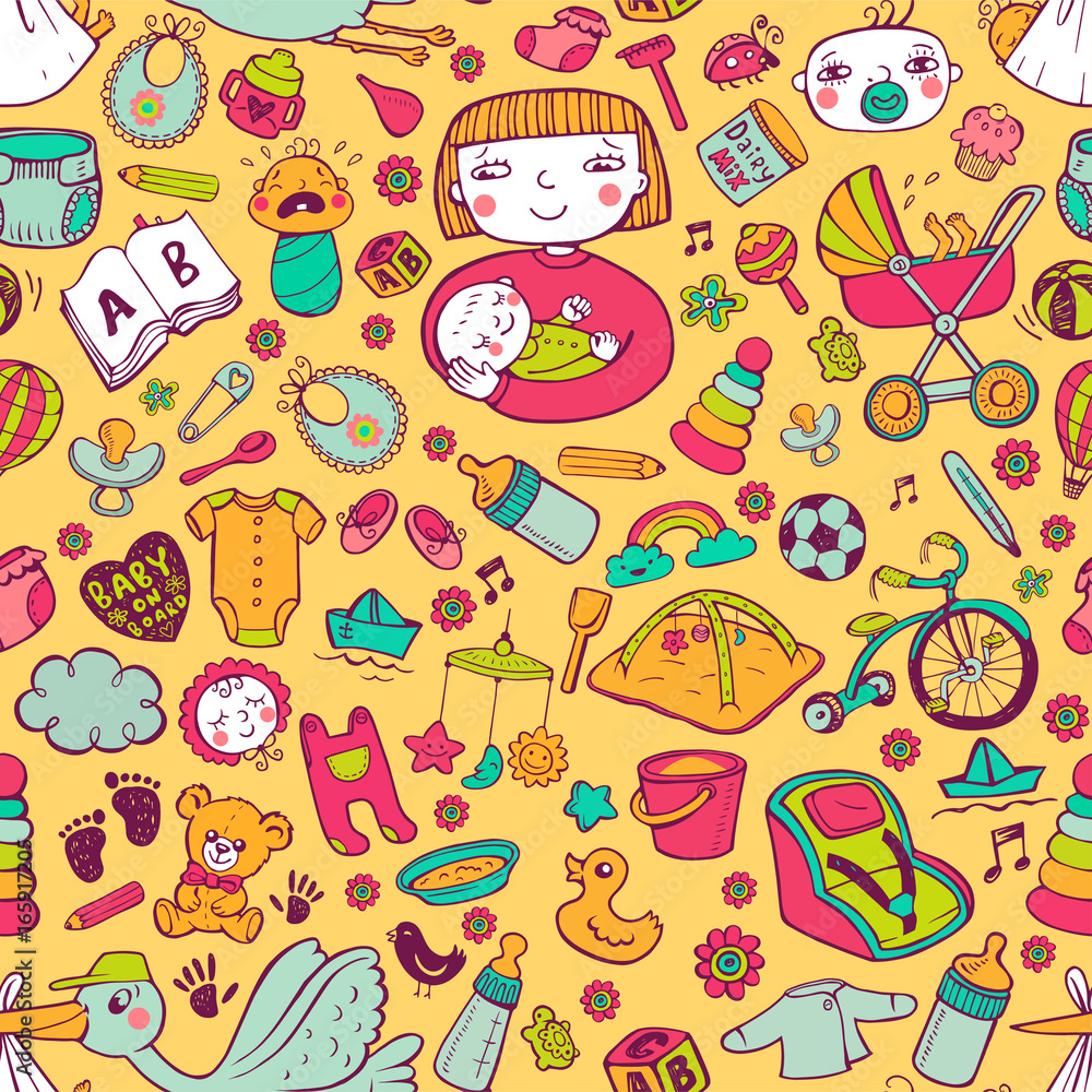 Seamless background Baby Care Seamless background Baby Care