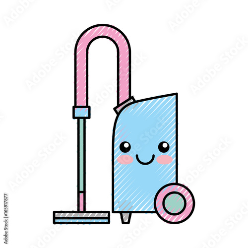Vacuum cleaner kawaii character