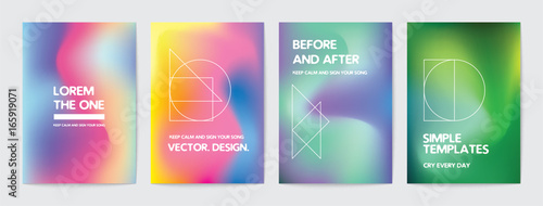 Set of cards with liqud colors. Futuristic abstract design.