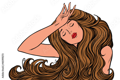 headache woman or just a dream