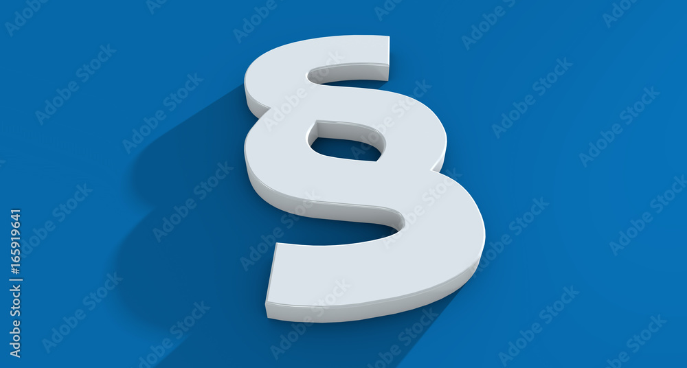 3D Paragraph Zeichen auf blauem Hintergrund 3D Paragraph Zeichen auf blauem Hintergrund