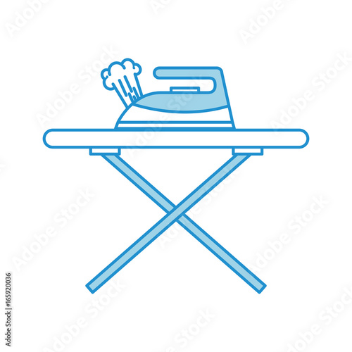 ironing board with iron