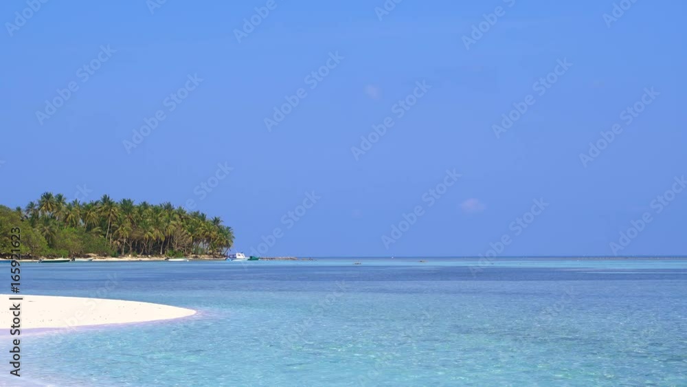 Perfect wild sandy Maldives beach with turquoise sea view, nobody, travel destinations Perfect wild sandy Maldives beach with turquoise sea view, nobody, travel destinations