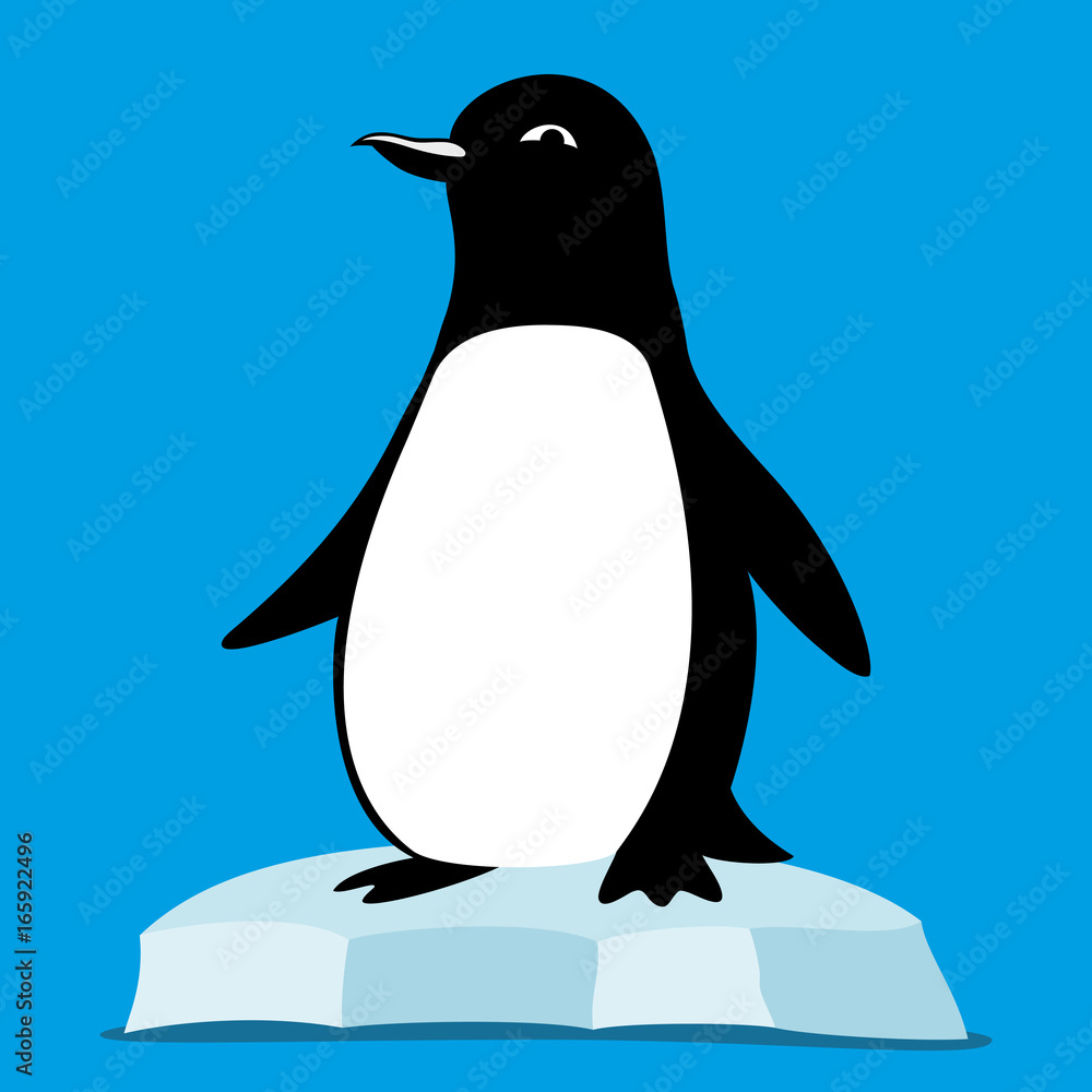 Naklejka premium Penguin on the ice floe.