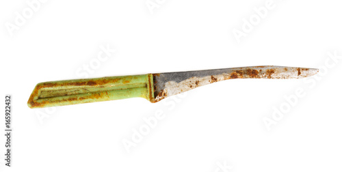 Old knife on a white background