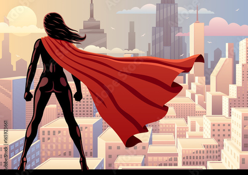 Photo Super Heroine Watch 2 / Super heroine watching over city.