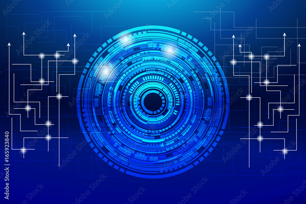 Obraz premium Blue Hi Technology Communication Modern Design Pattern Illustration Background