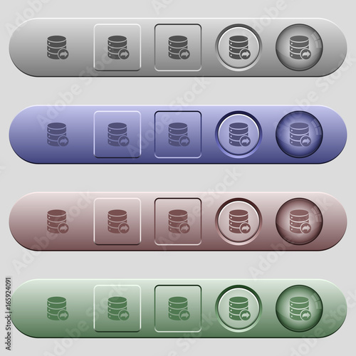 Database transaction commit icons on horizontal menu bars