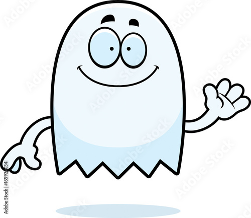 Cartoon Ghost Waving