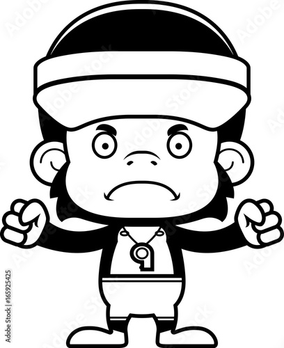 Cartoon Angry Lifeguard Chimpanzee