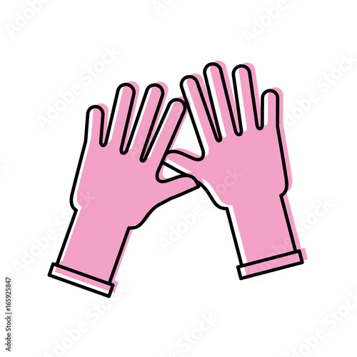 rubber gloves isolated icon