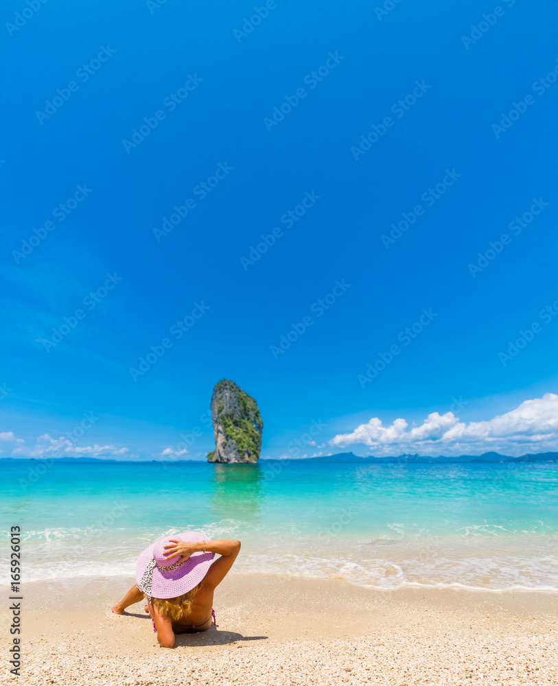 Woman at the beach in Thailand Woman at the beach in Thailand