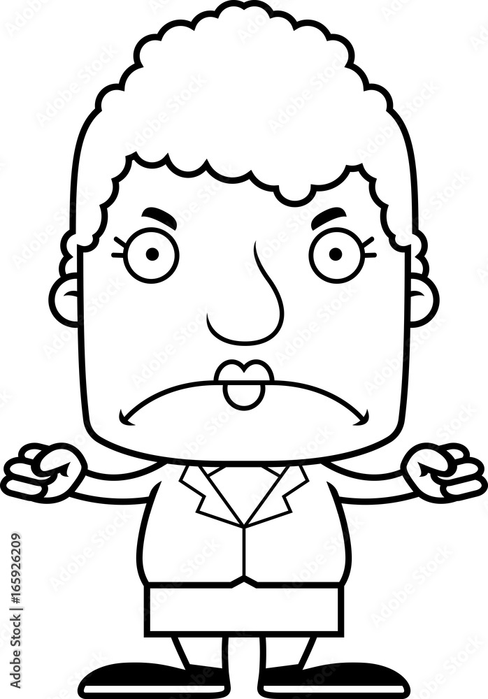 Cartoon Angry Businessperson Woman