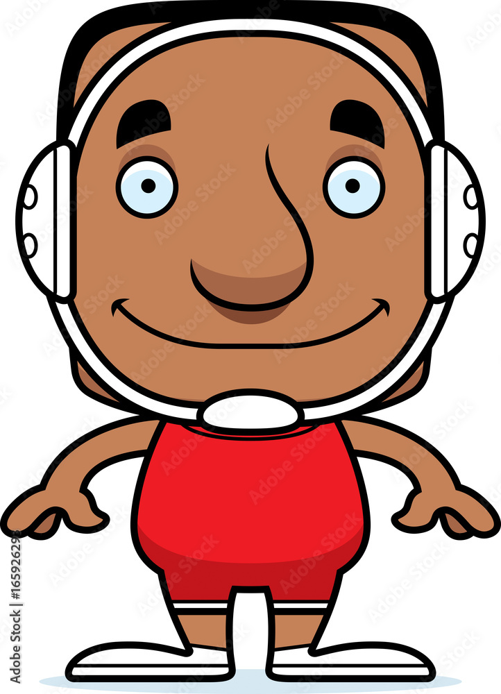 Cartoon Smiling Wrestler Man Cartoon Smiling Wrestler Man
