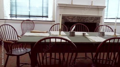 Philadelphia. Interior view of the congress hall in house of representatives independence hall. United States