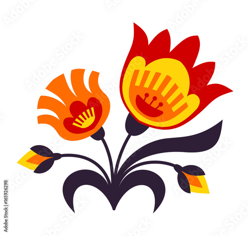 simple folk flowers decor