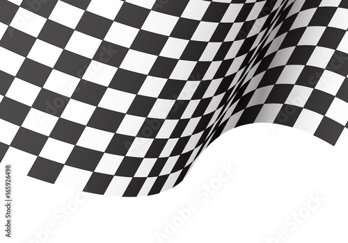 Checkered flag wave on white design for sport race championship winner background vector illustration.