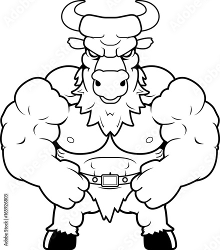 Cartoon Muscular Minotaur