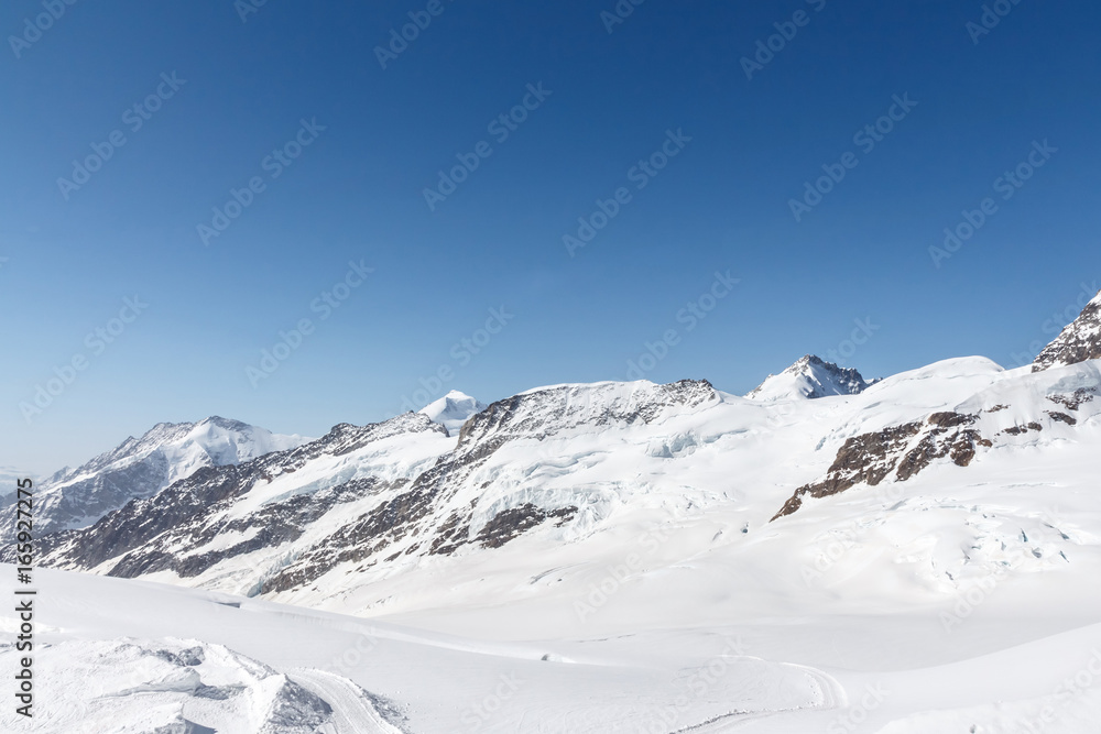 Aletsch Glacier in the Jungfraujoch, Alps, Switzerland