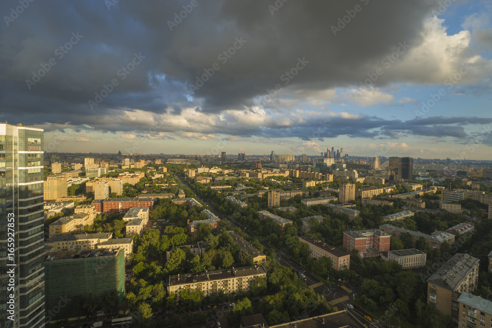aerial view of moscow russia