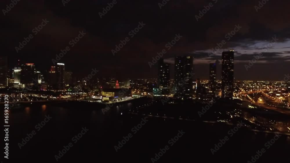 Nighttime Aerial of Downtown Miami Skyline Nighttime Aerial of Downtown Miami Skyline
