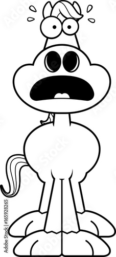Scared Cartoon Horse