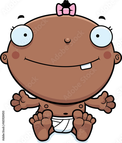 Cartoon Baby Girl Smiling