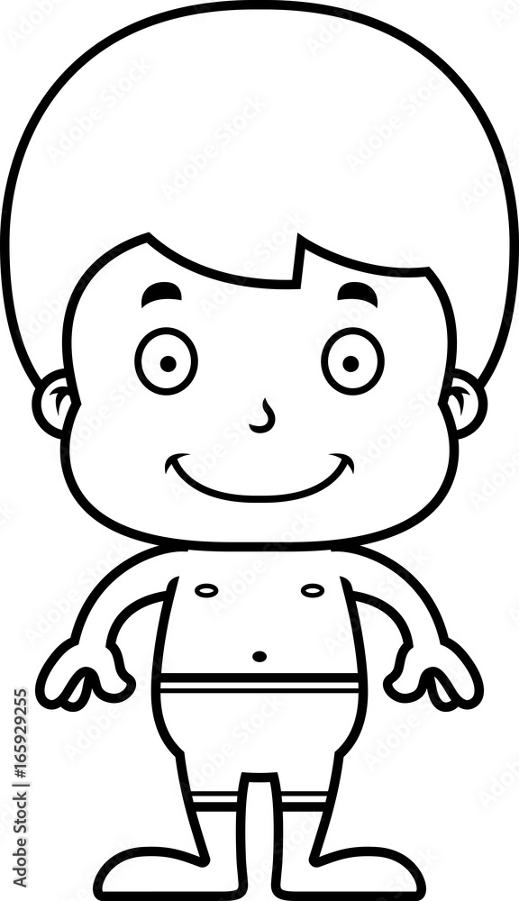 Cartoon Smiling Boy Swimsuit