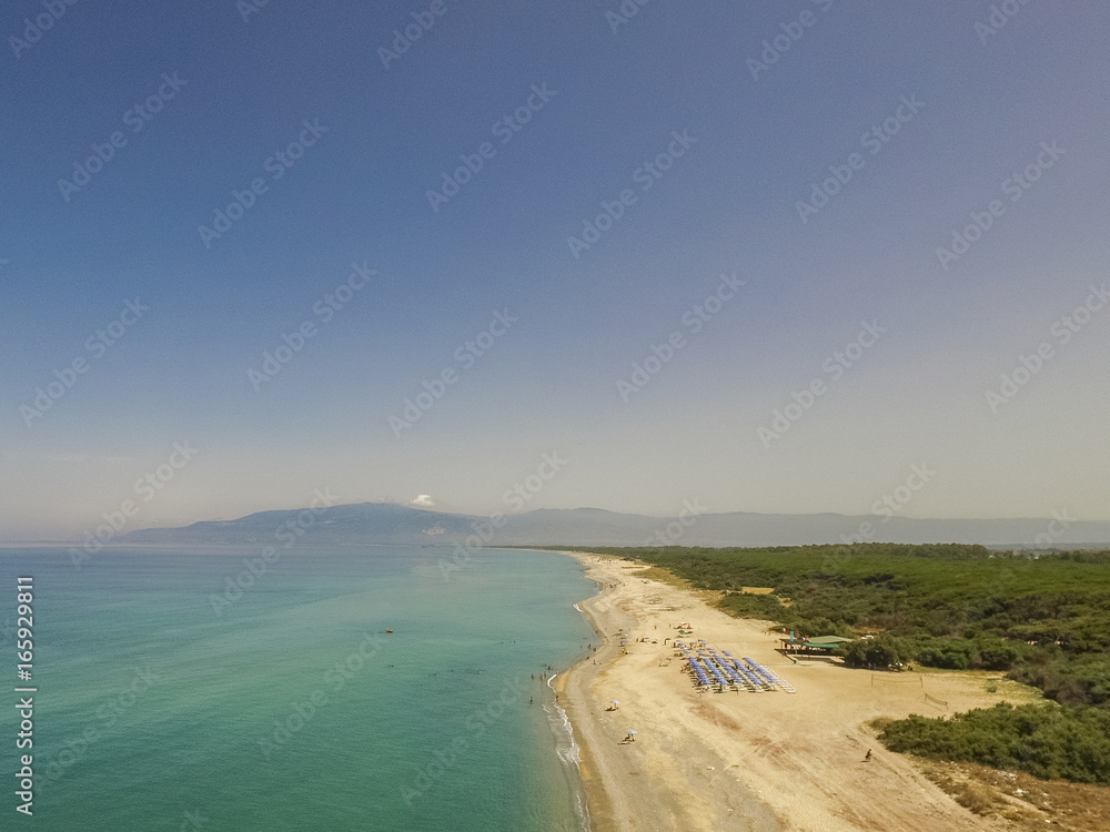 Vue aérienne de la plage