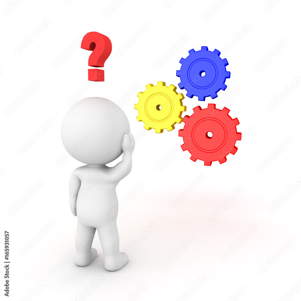 3D Character tries to understand how something works 3D Character tries to understand how something works