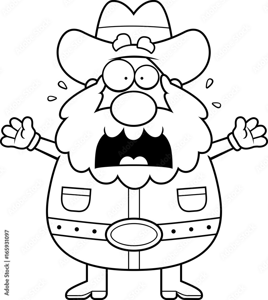 Cartoon Prospector Panicking Cartoon Prospector Panicking