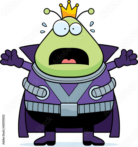 Scared Cartoon Martian King