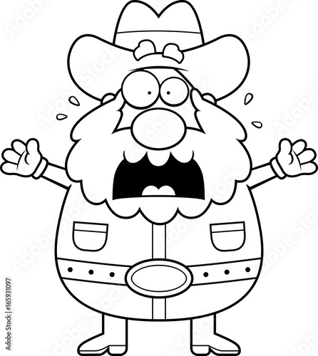 Cartoon Prospector Panicking