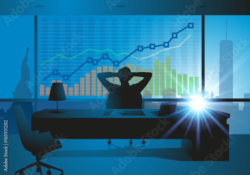 homme d’affaires - bureau - statistique - entreprise - réussite - New-York - croissance