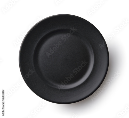 black plate on white background