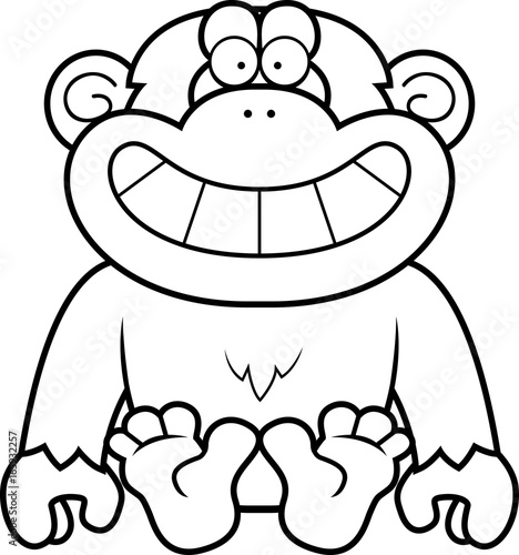 Cartoon Chimp Sitting