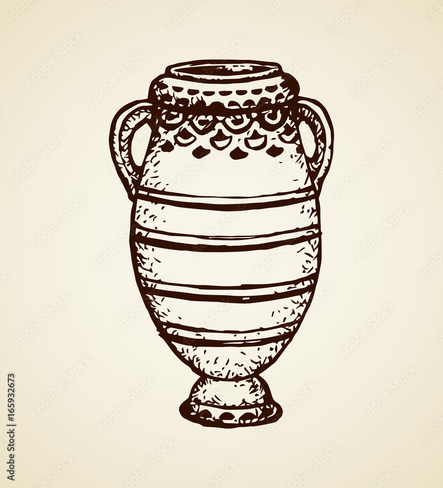 Ancient cup. Vector drawing Ancient cup. Vector drawing