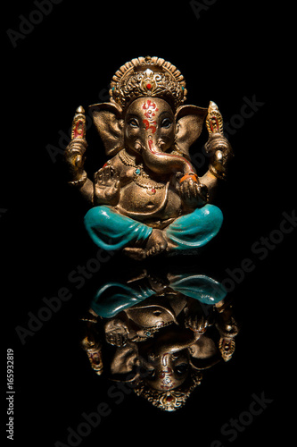 God of Ganesha on a black background