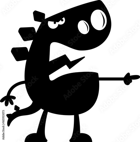 Cartoon Stegosaurus Silhouette Angry