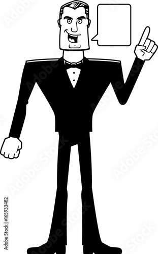 Cartoon Spy in Tuxedo Talking