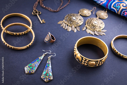 Female indian jewellery and accessories