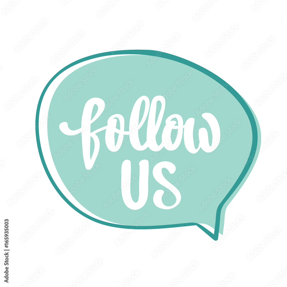Follow us calligraphy handwritten on a background. Hand written typography poster. Follow us calligraphy handwritten on a background. Hand written typography poster.