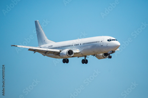 FARO, PORTUGAL - Juny 30, 2017 : Flights aeroplane landing on Faro International Airport.
