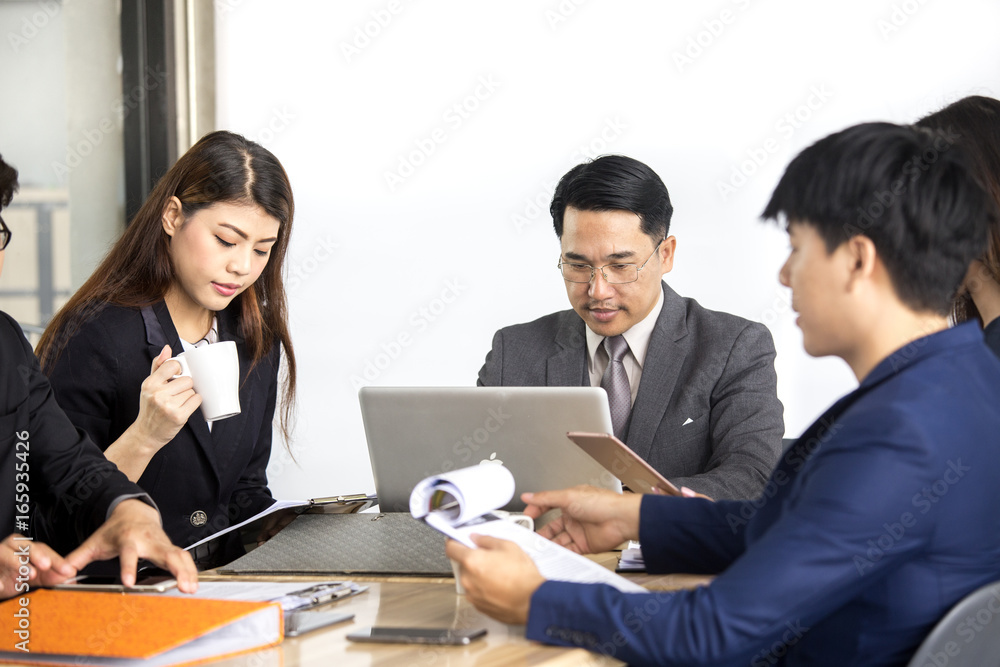 Asian businessman working with team, business teamwork concept, 30-40 year old. Asian businessman working with team, business teamwork concept, 30-40 year old.